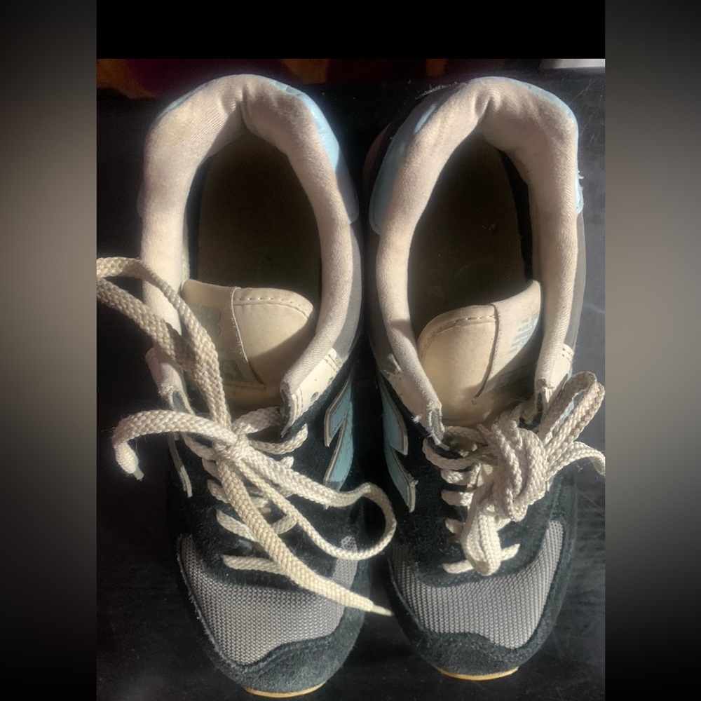 Black and Gray Sneakers with White Laces